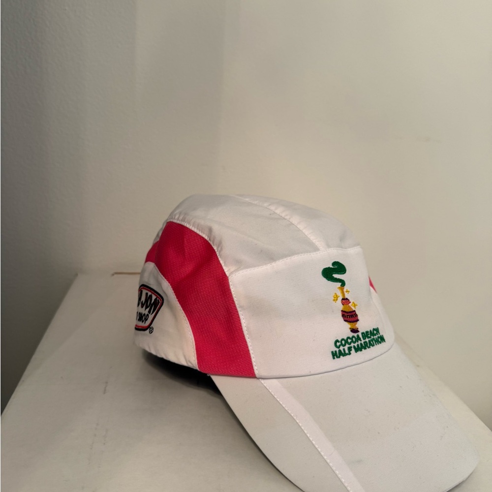 White and Pink Marathon Cap